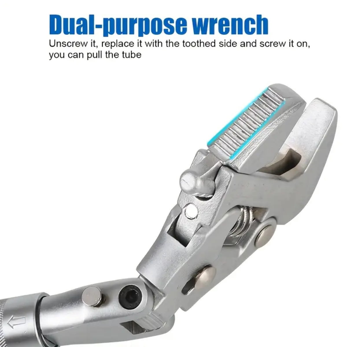 Adjustable Wrench, 10" to 12" Telescopic Extension Handle Ratchet Wrench Tool, 180 Degree Swivel Head Adjustable Wrench