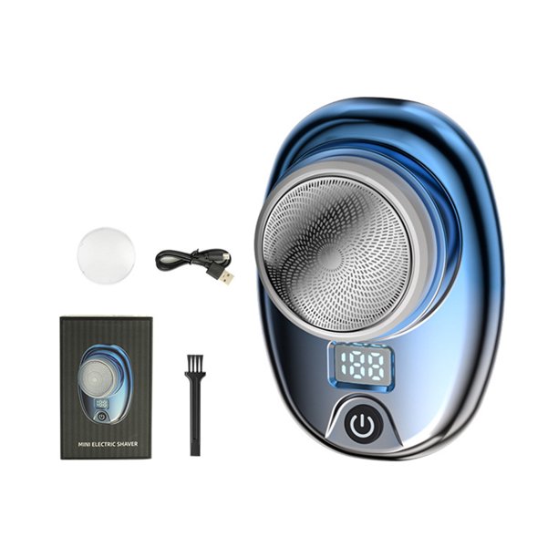 Afeitadora Eléctrica Mini afeitadora eléctrica para barba, afeitadora facial con pantalla digital para exteriores (A) Likrtyny Libre de BPA