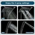thumbnail image 6 of BRIGHT SHOWERS Four Spray Settings Shower Head Set Oil Rubbed Bronze and Black Finishing with 60" Long Stainless Steel Shower Hose, 6 of 8