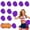 Purple, variant on Pom Poms Cheerleading Sports Spirited Cheerleading Stuff Metallic Foil Pompoms with Plastic Handles for Rooters Cheering Squad Team Spirit Sports 12Pcs Red