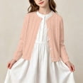 thumbnail image 3 of Iyufng Girls Eyelet Knit Cardigans Casual Long Sleeve Button Sweater, 3 of 9