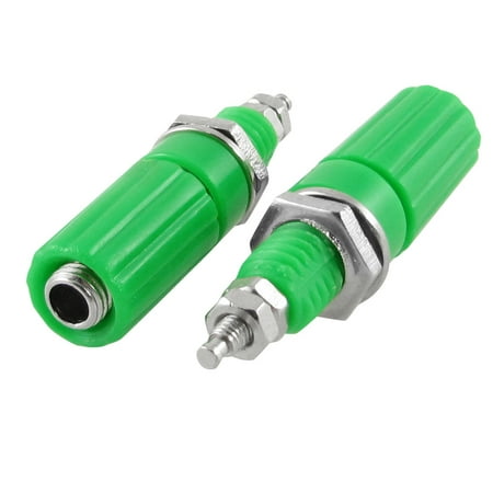 Unique Bargains 5pcs Terminal Shell Banana Connector Binding Post Green