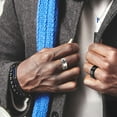 thumbnail image 4 of FindChic Triple Moon Rings for Men Black Stainless Steel Spinner Band Ring Stress Relief Rotatable Anxiety Ring, Size 7-14, 4 of 10