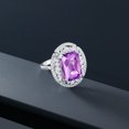 thumbnail image 4 of Gem Stone King 7.97 Ct Octagon Checkerboard Purple Amethyst 925 Sterling Silver Ring (Size 6), 4 of 4