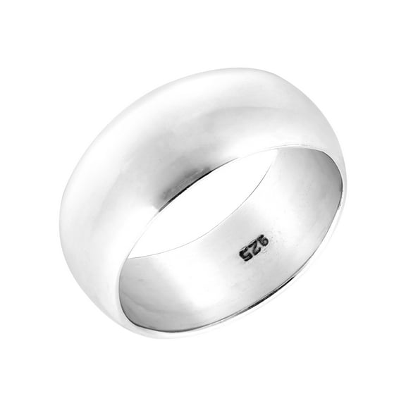 Simply Classic Curved Sterling Silver Thick Band Ring-7