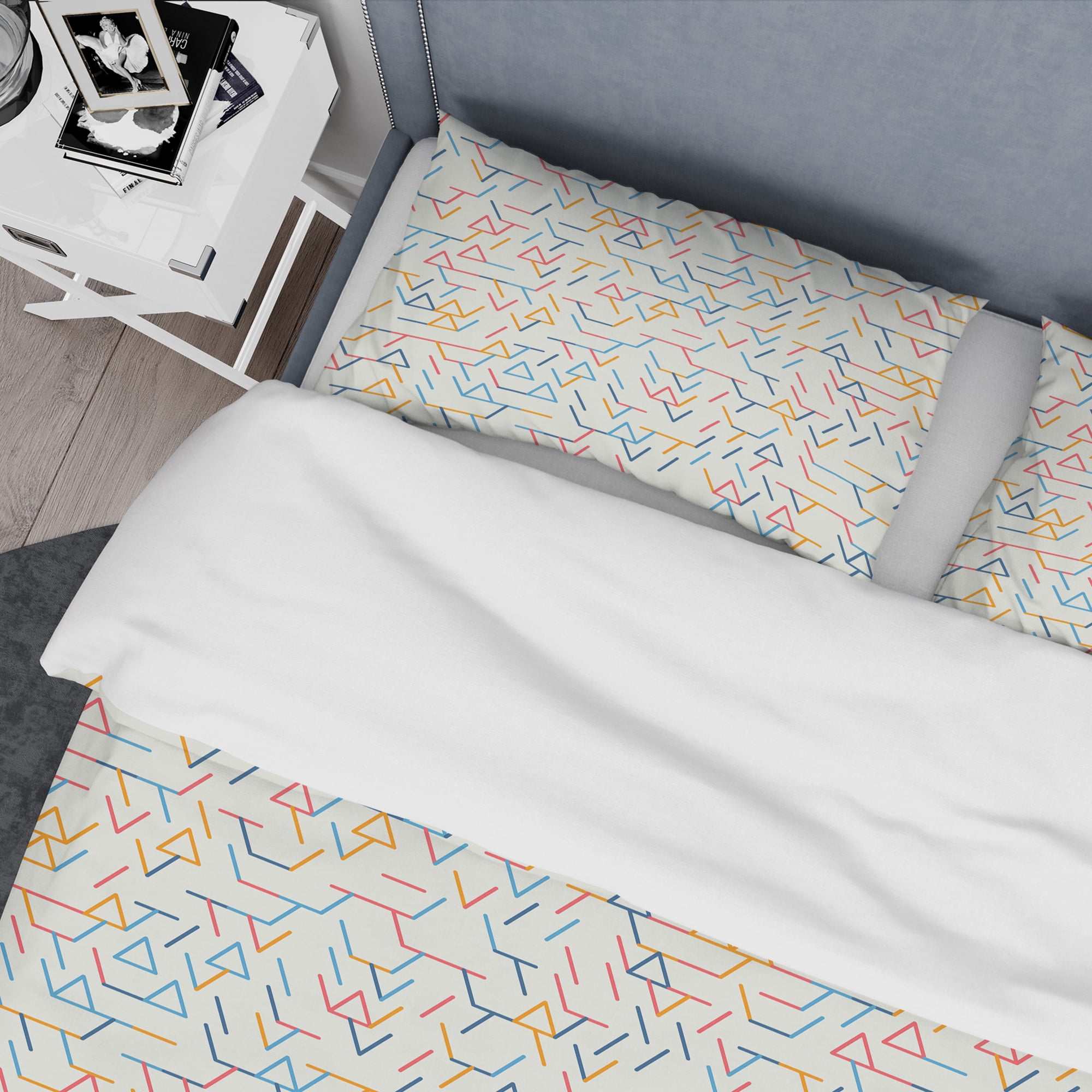 Designart 'Abstract geometric background. pattern.' Mid-Century Modern Duvet Cover Set