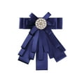 thumbnail image 1 of INSPIRE CHIC Broche de cinta para mujer, lazo, corbata, broches para bodas y fiestas, azul profundo, 1 of 4