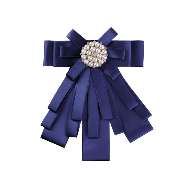 INSPIRE CHIC Broche de cinta para mujer, lazo, corbata, broches para bodas y fiestas, azul profundo