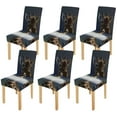 thumbnail image 1 of RYLABLUE Giraffe Pattern Stretch Chair Cover Protector Seat Slipcover for Dining Room Hotel Wedding Party Set of 6, 1 of 5