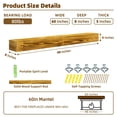 thumbnail image 6 of Resenkos 60" Rustic Fireplace Mantel, Handcrafted Wood Floating Shelf with Invisible Brackets, Wall Mounted for Living Room Decor, Natural Wood and Caramel, 6 of 7