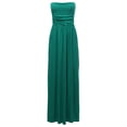 thumbnail image 2 of A2Y Women's Solid Viscose Tube Top Double Layer Side Pockets Maxi Dress Kelly Green L, 2 of 5