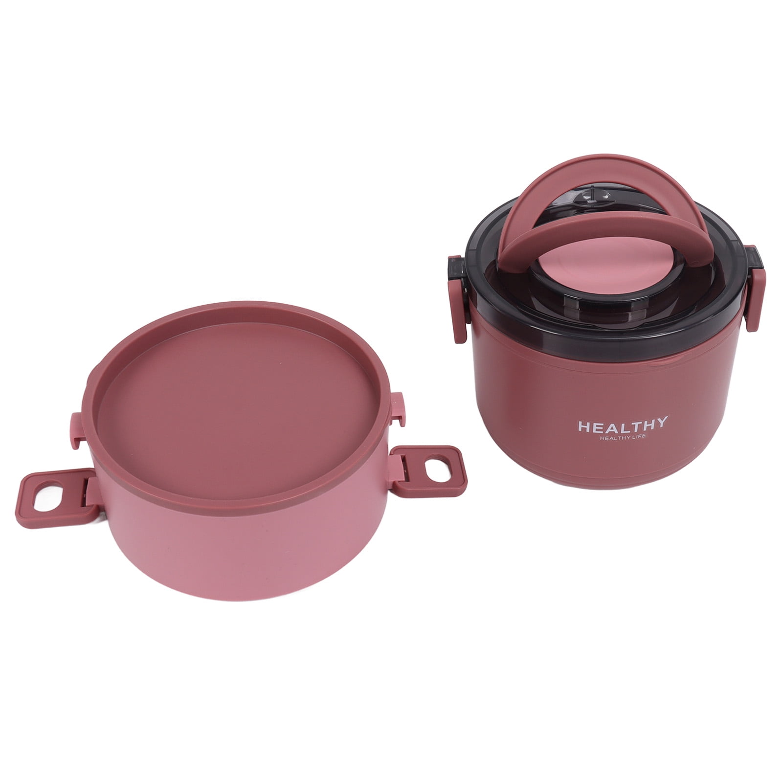 NFTIGB 2200ml Three Layer Stackable Round Bento Lunch Box Portable Thermal Food Container, Red