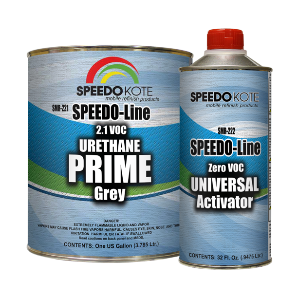 Automotive 2.1 Low VOC 2K Urethane Primer Gray Gallon Kit, Easy Sanding