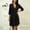 Black, variant on Ygbgbb Women's V-Neck Mini Dress, 3/4 Sleeve with Pocket Details, Solid Color Casual Summer Tunic Dress White S