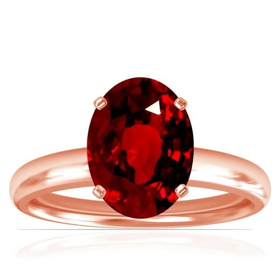 GemsNY July Birthstone - Traditional Oval Ruby Solitaire Ring (Grade - AAAA | 2.25cts.)