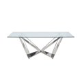 thumbnail image 3 of ACME Dekel Dining Set in Clear Glass & Stainless Steel, 3 of 8