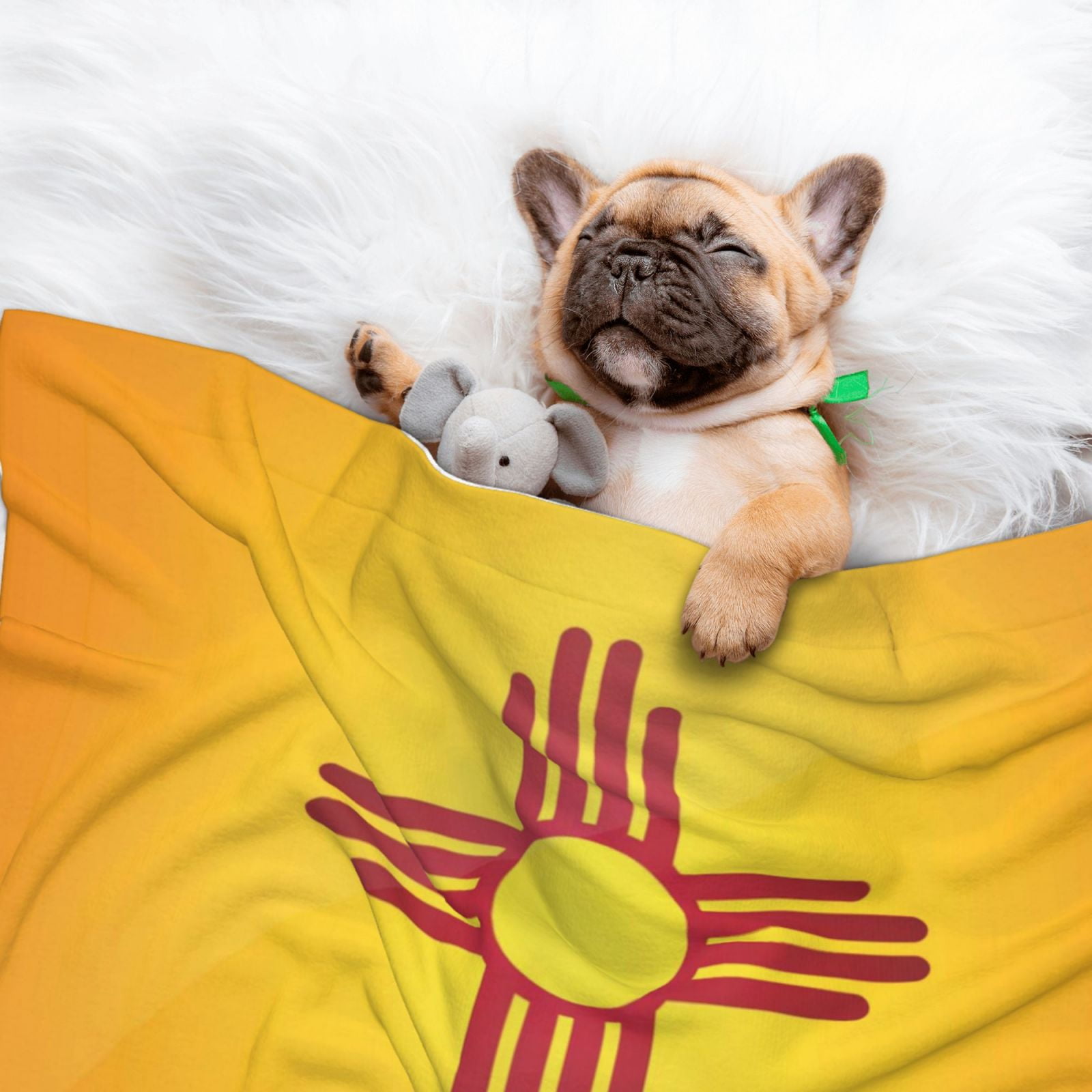 Flannel Throw Dog Blanket Flag Of-New-Mexico Soft Warm Print Pet Blankets for Small Dog Cat Puppy
