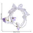 thumbnail image 3 of Wedding Bouquets With Peal And Silk Bow For Bride Flower Girl Wedding Churches Parties Decoration, 3 of 6