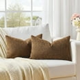 thumbnail image 5 of Fancy Homi 2 Pcs Bronze Decorative Textured Chenille Throw Pillow Covers 12x20 inch for Living Room Couch Bed sofa, soft Soild Rectangle Farmhouse Vintage Cushion Cases, Modern Home Décor, 5 of 6
