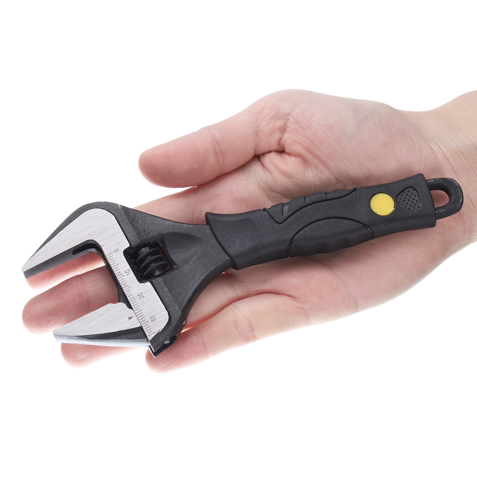 1pcs Adjustable Wrench 12" Alloy Steel Universal Spanner Wide Opening, Black