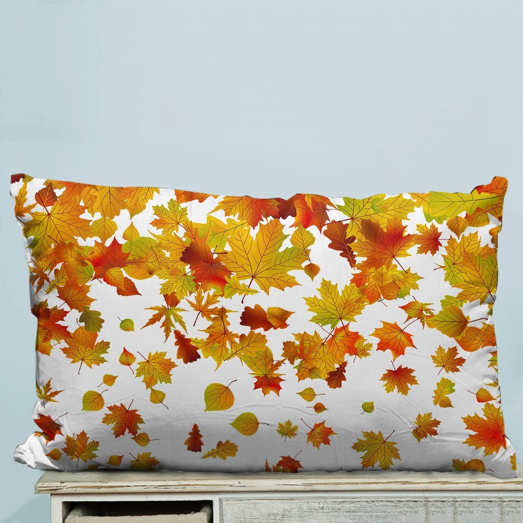 GCKG Falling Maple Leaves Pillow Case Pillow Cover Pillow Protector Two