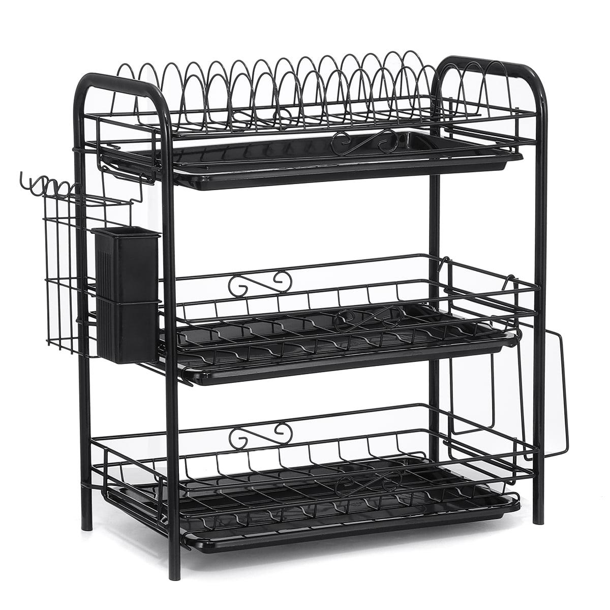 Kitchen Dish Cup Drying Rack Holder Sink Drainer 3-Tier Stainless Steel P0N2 