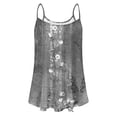 thumbnail image 4 of safuny Women's Summer Trendy Babydoll Tops Clearance Solid Lace Tops Sleeveless Tees V Neck Shirts Button Leisure Vintage Clothing Fashion Gray, 4 of 4