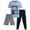 Light Blue/Grey/Navy Basketball, variant on Boys Pants Set 3 Piece Graphic Tees Athletic Shorts and Jogger Sweatpants 3 Piece Set