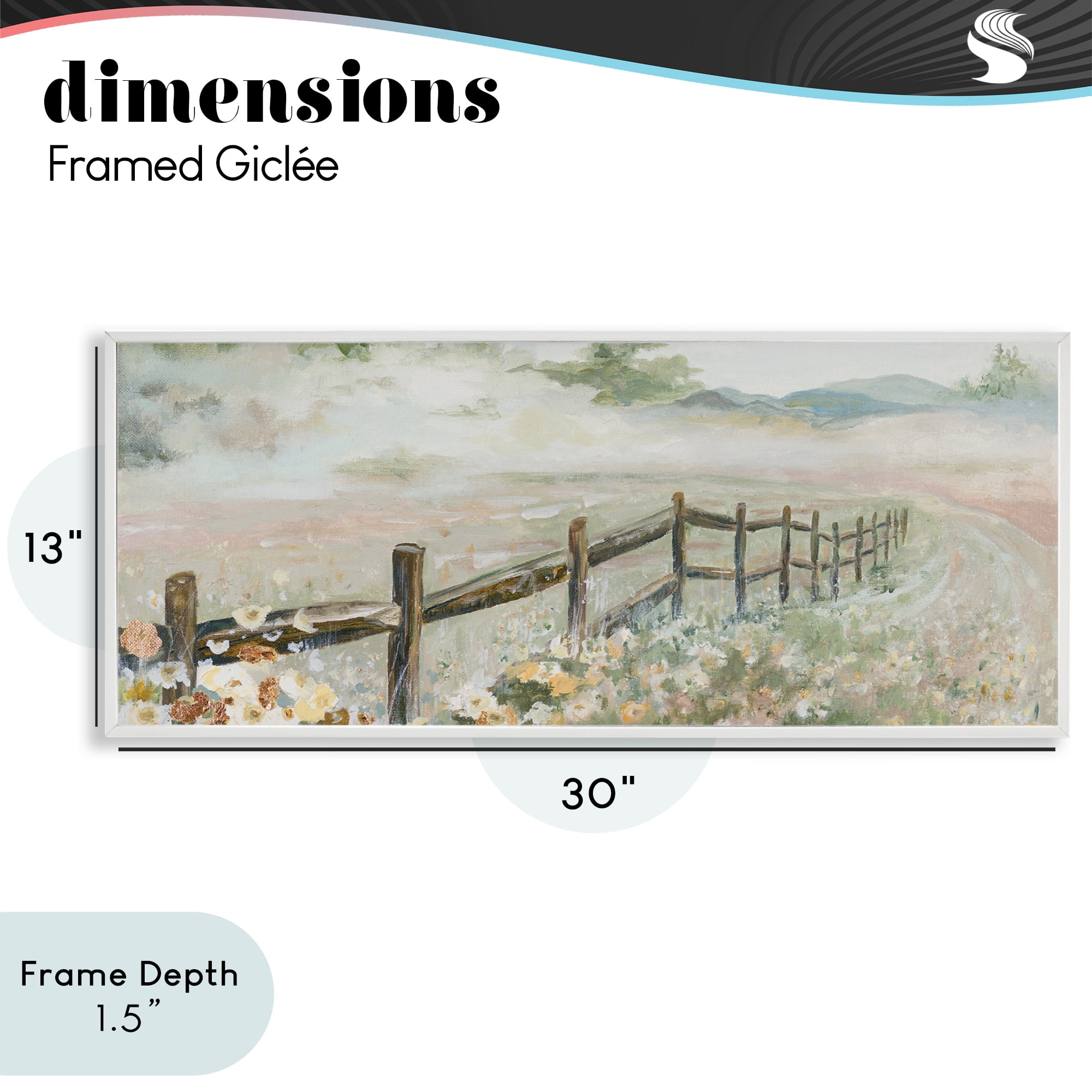 Stupell Industries Soft Fence with Flowers White Framed Giclee Art, design by Patricia Pinto