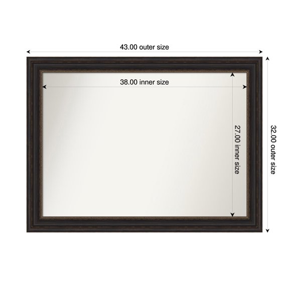 Amanti Art Custom Framed Wall and Bathroom Mirror (32 x 43 in.), Accent Bronze Frame