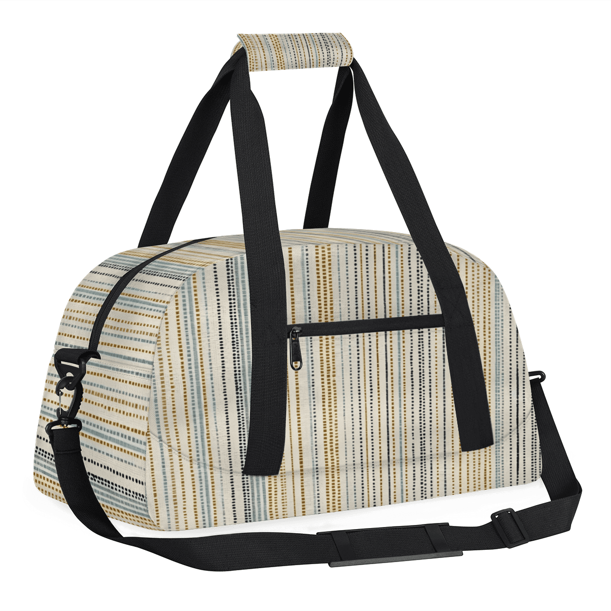 Herdesigns Striped Sports Duffle Bag for Women & Men, Modern Style Gym Bag Dance Bag Overnight Bag Carry On Weekender Travel Bag