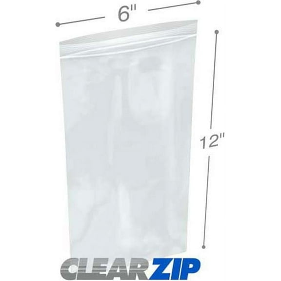 International Plastics CZ20612 6 x 12 in. ClearZip Lock Bags, 0.002 Gauge - Case of 1000