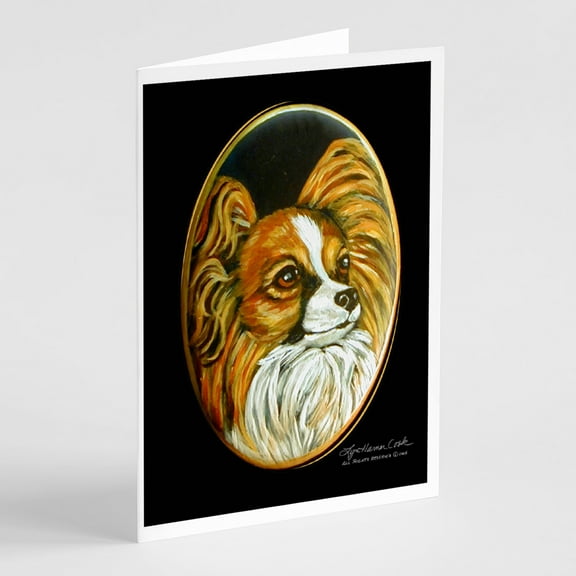 Papillon Greeting Cards and Envelopes Pack of 8
