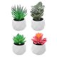 thumbnail image 2 of 4pcs plantas suculentas falsas decoran bonsáis suculentos artificiales para la oficina en casa, 2 of 5