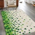 thumbnail image 2 of 3'x5' Rug for Living Room Bedroom, St. Patrick's Day Washable Area Rugs Non-Slip Carpet Mats, Spring Lucky Shamrocks Leaves Retro Country Indoor Low Pile Area Rug Runner for Kitchen, Mudroom, 2 of 8