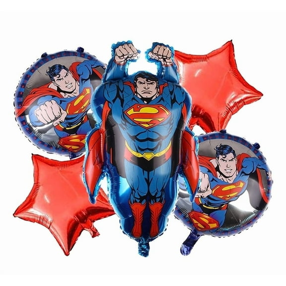 5 PCS 28 inch Superhero Man Super Balloons Super Hero Emblem Foil Balloons Birthday Party Balloons