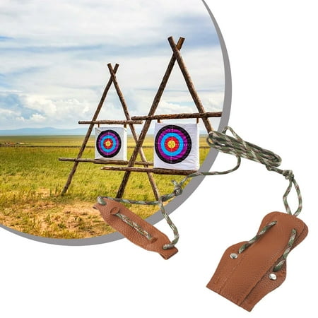 Archery Leather Bow Stringer Rope Install Tool Recurve Bow Longbow Bowstringer