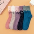 thumbnail image 2 of Women Winter Thickened Warm And Comfortable Imitation Velvet Cute Style Cartoon Cat Pattern Mid Calf Socks, 2 of 7