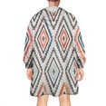 thumbnail image 2 of Wearable Oversized Blanket,Colorful Geometric Diamond Pattern Wearable Blanket Hoodie for Adults,Cozy Hooded Blankets with Super Pockets,Super Warm Fuzzy Pullover for Women & Men, 2 of 6