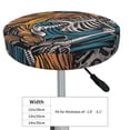 thumbnail image 4 of Bingfone Coffee-Drinking Skull Padded Round Bar Stool Cover Cushion with Elastic Fabric Round Chair Seat - Coffee-Drinking Skull, 4 of 7