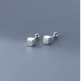 thumbnail image 5 of K-KED 925 Sterling Solid Silver Plain Matt 4mm Square Stud Earrings Studs Screw Backs, 5 of 6