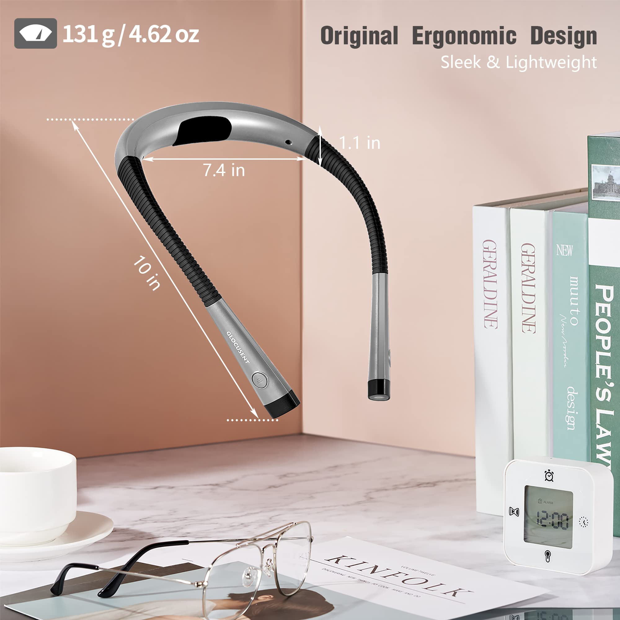 Case Compatible with Glocusent丨Vekkia丨LITOM丨LEDGLE丨TAKKUI丨TSINGREE LED Neck Reading Light Book Light for Reading in Bed Box Only Storage Carrying Holder Fits for USB Cable