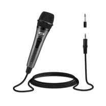 Moukey Dynamic Cardioid Home Karaoke Microphone, 13 ft XLR Cable Metal Handheld Wired Mic Grey