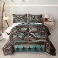 thumbnail image 2 of Erosebridal Rustic Texas Stars Twin Quilt Set,Vintage Wood Western Twin Coverlet Set For Boys,2-Piece, 2 of 7