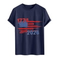 thumbnail image 5 of Shirts for Men Summer Independence Day Pullover 4th of July American Flag Travel Star T Shirts Crew Neck Short Sleeve Mens Shirts Big and Tall Dark Blue,XL, 5 of 6