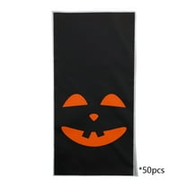 Wadada 50 PCS Halloween Candy Bags Chocolate Cookie Bags Cat Pumpkin Pattern Treat Bag for Biscuit Goody Snack Party Favors Gift Supplies Decor 7.9 x 5.5 Inch