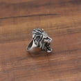 thumbnail image 3 of 316L Stainless Steel New Silver Mens Lion Head Ring Biker Jewelry Size 8-12, 3 of 6