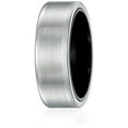 thumbnail image 2 of Sapphire Tungsten and Titanium 8mm Black Interior Satin Finish Wedding Bands Rings for Men, Size 11.5, 2 of 4