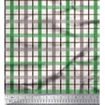 thumbnail image 1 of Soimoi Green Crepe Silk Fabric Window Pane Check Printed Craft Fabric by the Yard 42 Inch Wide, 1 of 3
