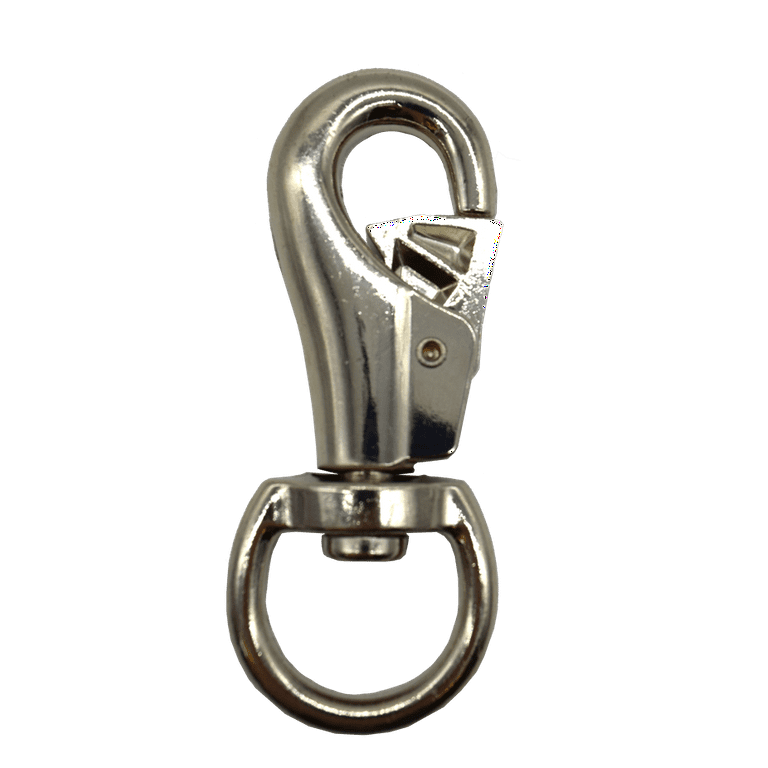  Wideskall® 4 Heavy Duty Bull Snap Latching Hook Round Swivel  Eye Chrome Silver - Pack of 10 : Industrial & Scientific